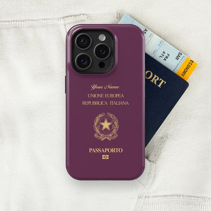 Italy Passport - iPhone 15/14/13/12/X/Pro/Max/Plus, Tough Case, Travel Phone Cover, Personalized Phone Case , Designer Phone Case - tousphone