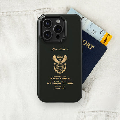 South Africa Passport - iPhone 15/14/13/12/X/Pro/Max/Plus, Tough Case, Travel Phone Cover, Personalized Phone Case, Designer Phone Case - tousphone