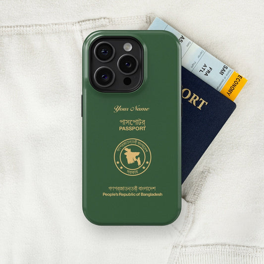 Bangladesh Passport - iPhone 15/14/13/12/X/Pro/Max/Plus, Tough Case, Travel Phone Cover, Personalized Phone Case , Designer Phone Case - tousphone