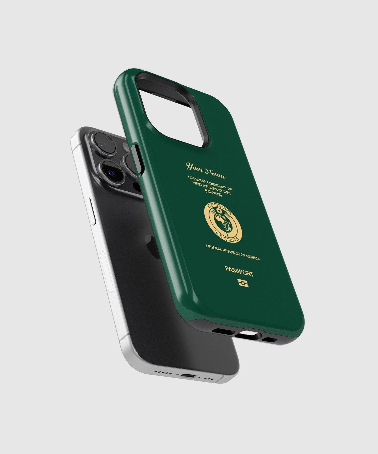 Nigeria Passport - iPhone Case, iPhone 15, 14, 13, 13, Pro Max, Plus, Passport Phone Case, Travel Phone Case, MagSafe Case - tousphone