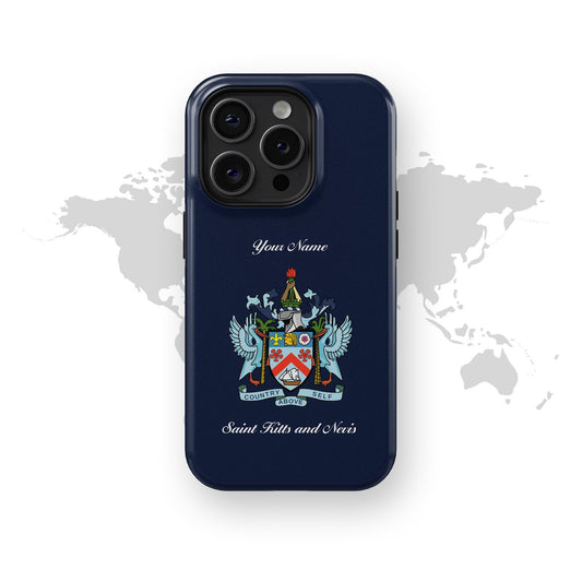Saint Kitts and Nevis National Emblem - iPhone Tough Phone Case, 15/14/13/12/X/Pro/Max/Plus, Designer case, Passport case - tousphone
