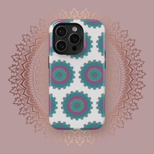 Whirling Mandalic Patterns - iPhone Case