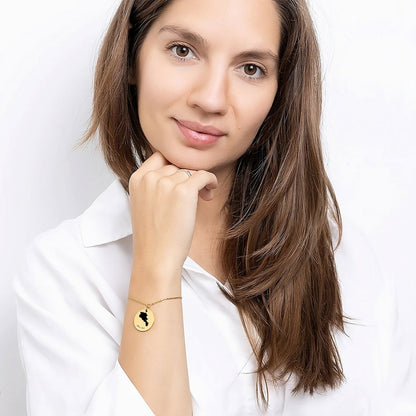 Armenia Country Map Bracelet, Your Name Bracelet, Minimalist Bracelet, Personalized Gift, 14K Gold Bracelet, Gift For Him Her