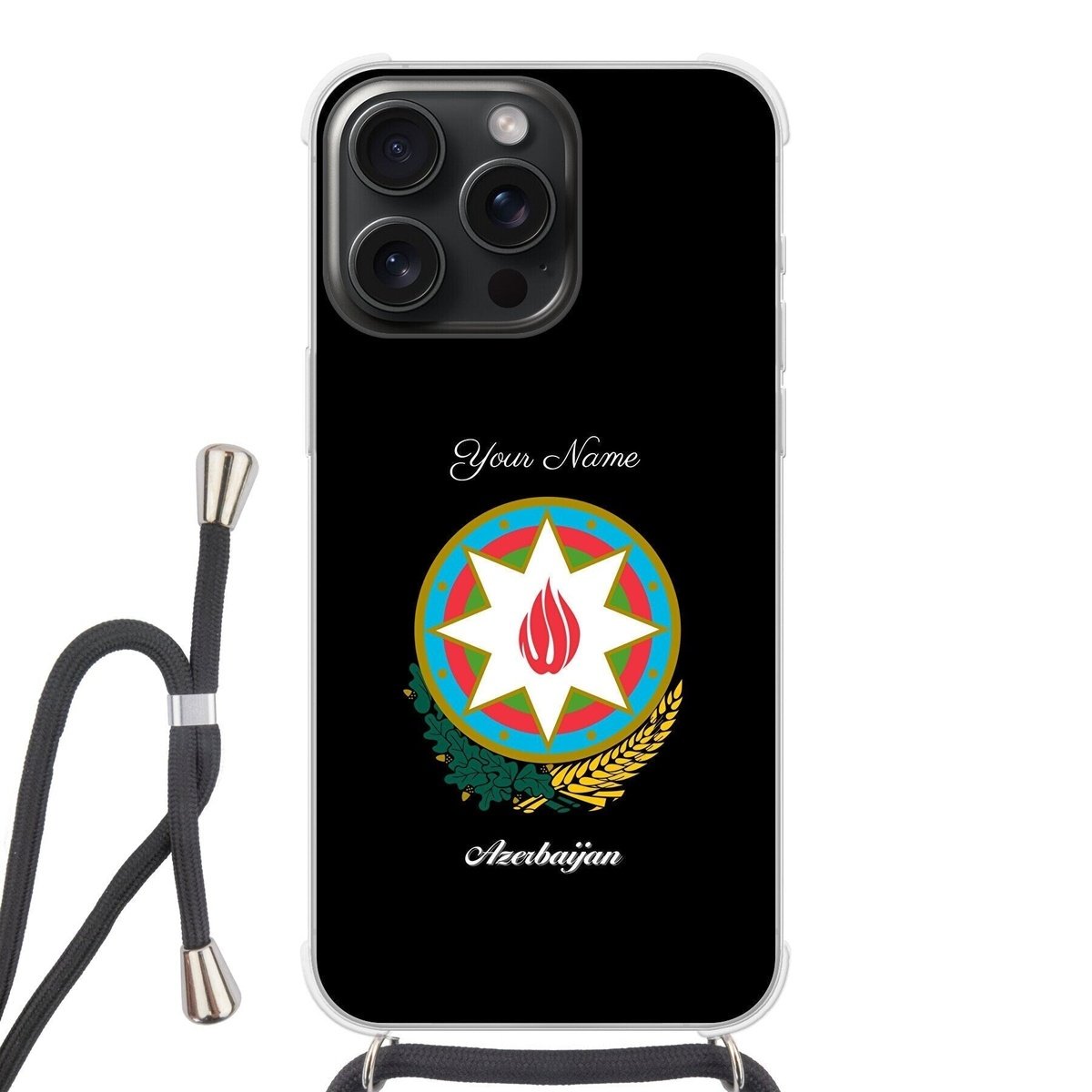 Azerbaijan National Emblem Crossbody Phone Case