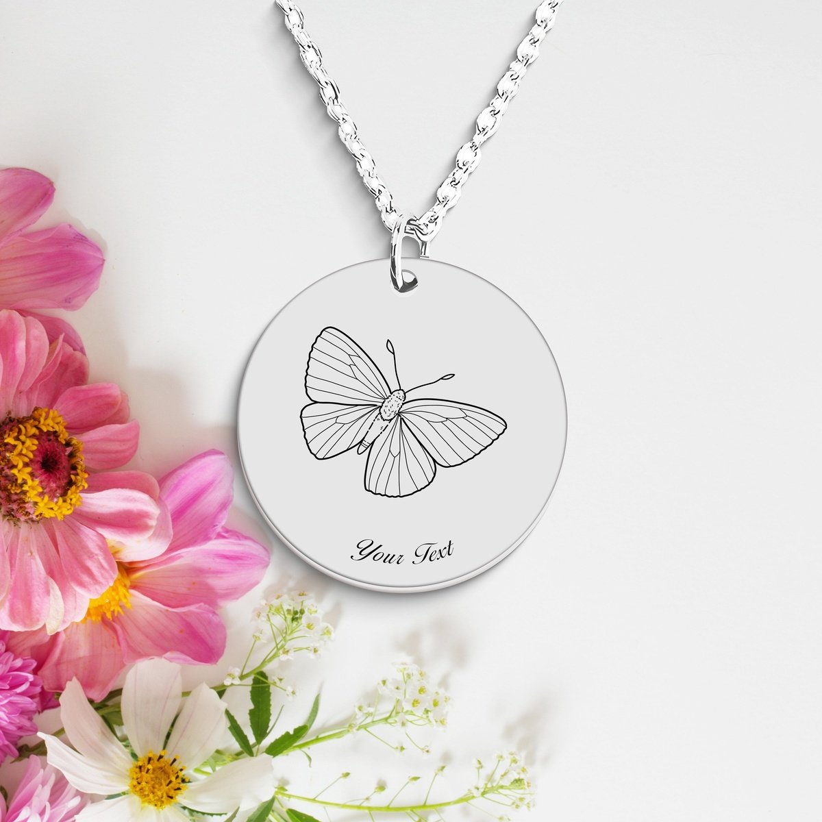 Butterfly 14k Gold Necklace, Your Name Necklace, Minimalist Necklace, Personalized Gift, Silver Necklace, Gift For Him Her