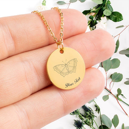 Butterfly 14k Gold Necklace, Your Name Necklace, Minimalist Necklace, Personalized Gift, Silver Necklace, Gift For Him Her
