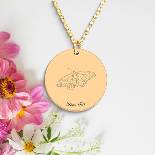 Butterfly 14k Gold Necklace, Your Name Necklace, Minimalist Necklace, Personalized Gift, Silver Necklace, Gift For Him Her