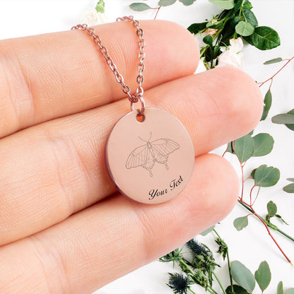 Butterfly 14k Gold Necklace, Your Name Necklace, Minimalist Necklace, Personalized Gift, Silver Necklace, Gift For Him Her