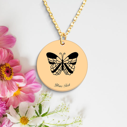Butterfly 14k Gold Necklace, Your Name Necklace, Minimalist Necklace, Personalized Gift, Silver Necklace, Gift For Him Her