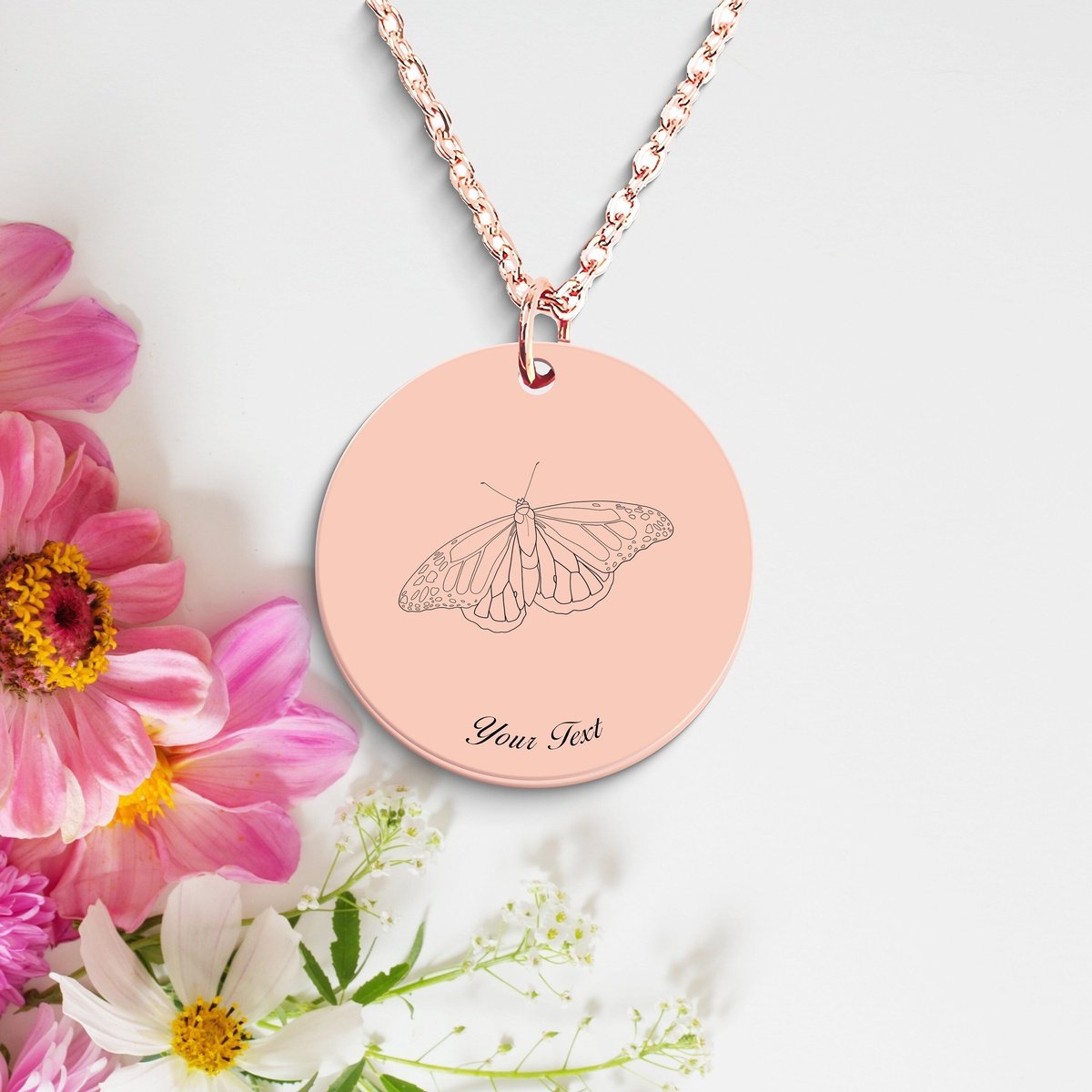 Butterfly 14k Gold Necklace, Your Name Necklace, Minimalist Necklace, Personalized Gift, Silver Necklace, Gift For Him Her