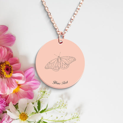 Butterfly 14k Gold Necklace, Your Name Necklace, Minimalist Necklace, Personalized Gift, Silver Necklace, Gift For Him Her