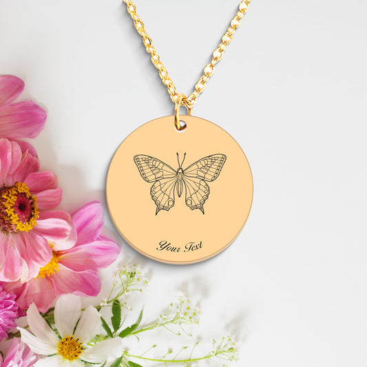 Butterfly 14k Gold Necklace, Your Name Necklace, Minimalist Necklace, Personalized Gift, Silver Necklace, Gift For Him Her