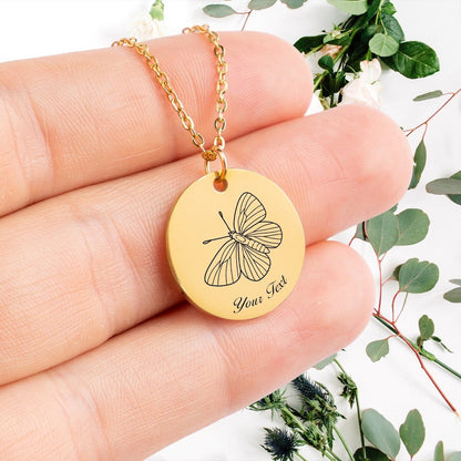 Butterfly 14k Gold Necklace, Your Name Necklace, Minimalist Necklace, Personalized Gift, Silver Necklace, Gift For Him Her