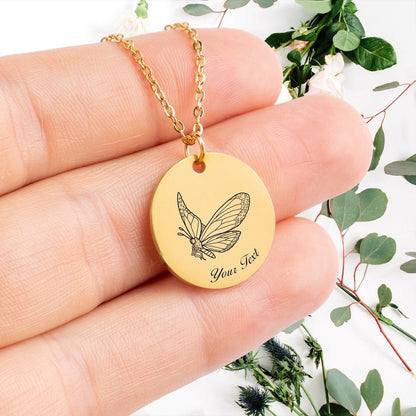 Butterfly 14k Gold Necklace, Your Name Necklace, Minimalist Necklace, Personalized Gift, Silver Necklace, Gift For Him Her