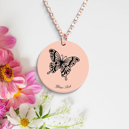 Butterfly Necklace, Your Name Necklace, Minimalist Necklace, Personalized Gift, Silver Necklace, Gift For Him Her