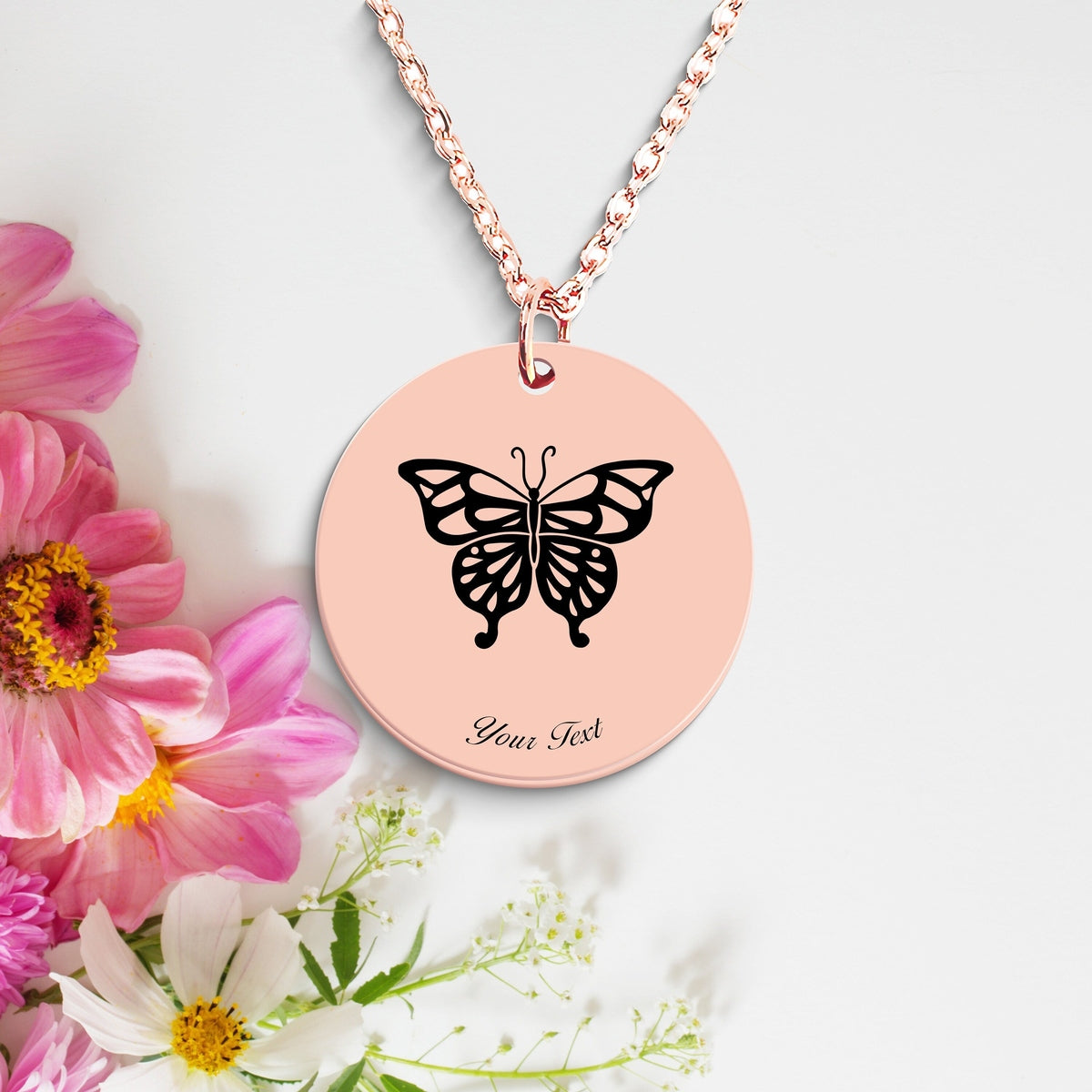 Butterfly Necklace, Your Name Necklace, Minimalist Necklace, Personalized Gift, Silver Necklace, Gift For Him Her