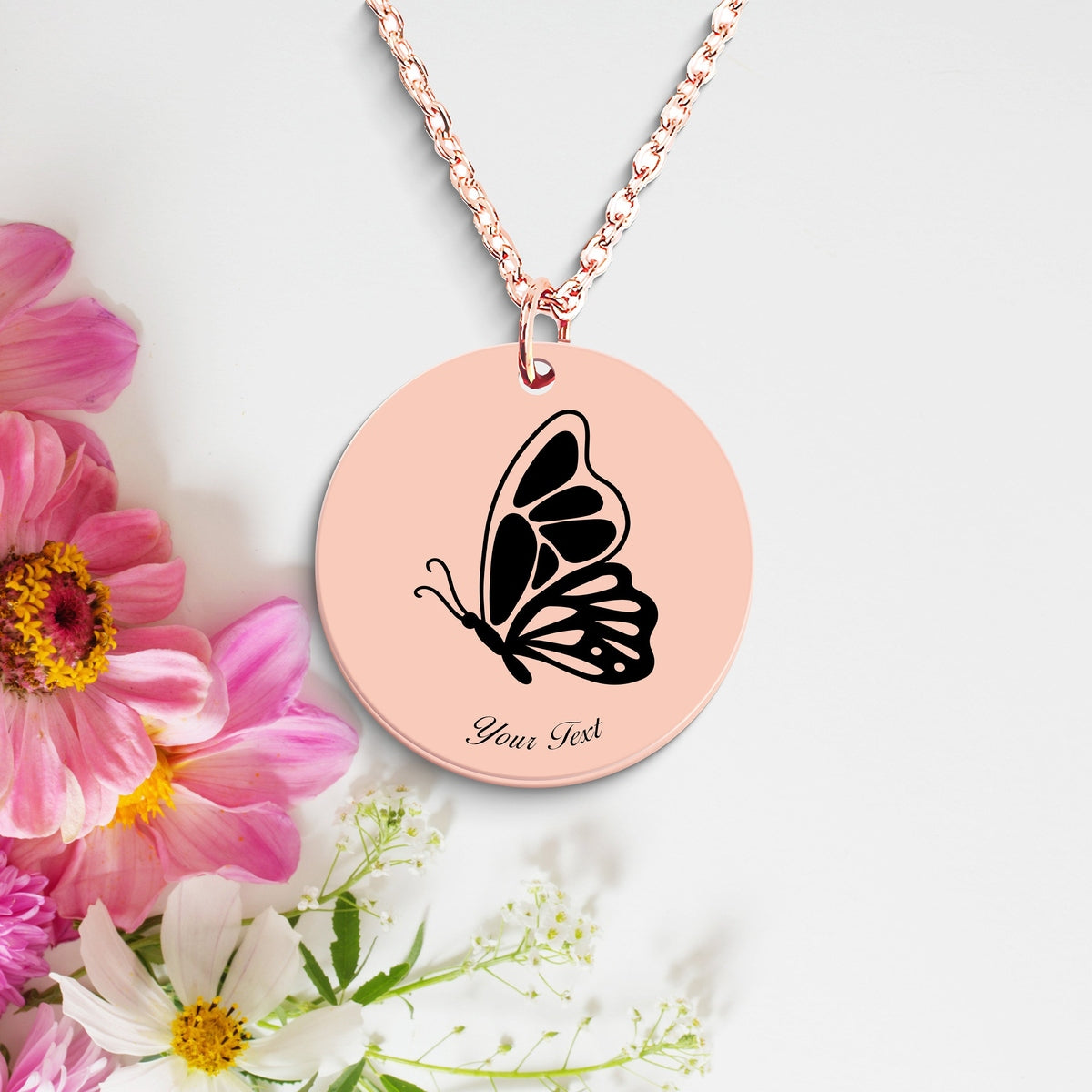 Butterfly Necklace, Your Name Necklace, Minimalist Necklace, Personalized Gift, Silver Necklace, Gift For Him Her
