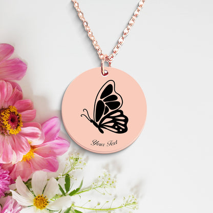 Butterfly Necklace, Your Name Necklace, Minimalist Necklace, Personalized Gift, Silver Necklace, Gift For Him Her