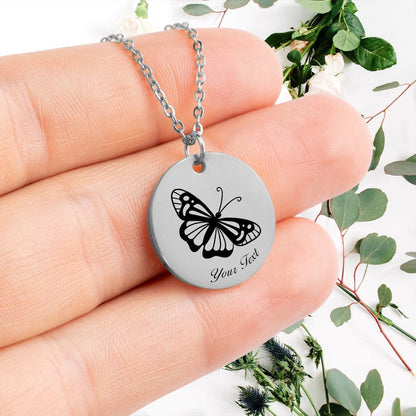 Butterfly Necklace, Your Name Necklace, Minimalist Necklace, Personalized Gift, Silver Necklace, Gift For Him Her