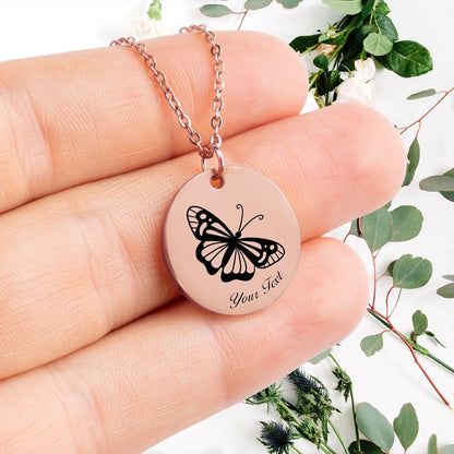 Butterfly Necklace, Your Name Necklace, Minimalist Necklace, Personalized Gift, Silver Necklace, Gift For Him Her