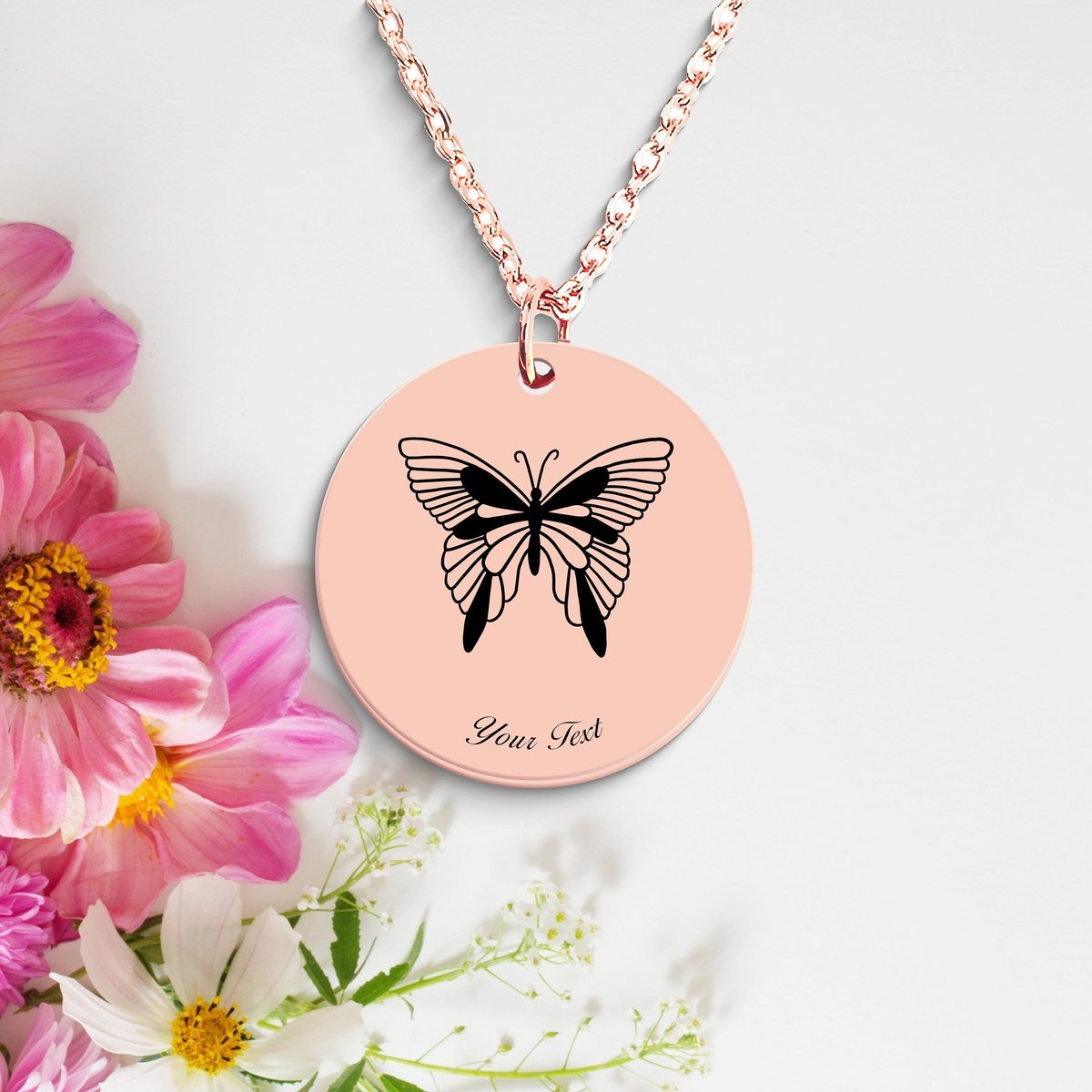 Butterfly Necklace, Your Name Necklace, Minimalist Necklace, Personalized Gift, Silver Necklace, Gift For Him Her