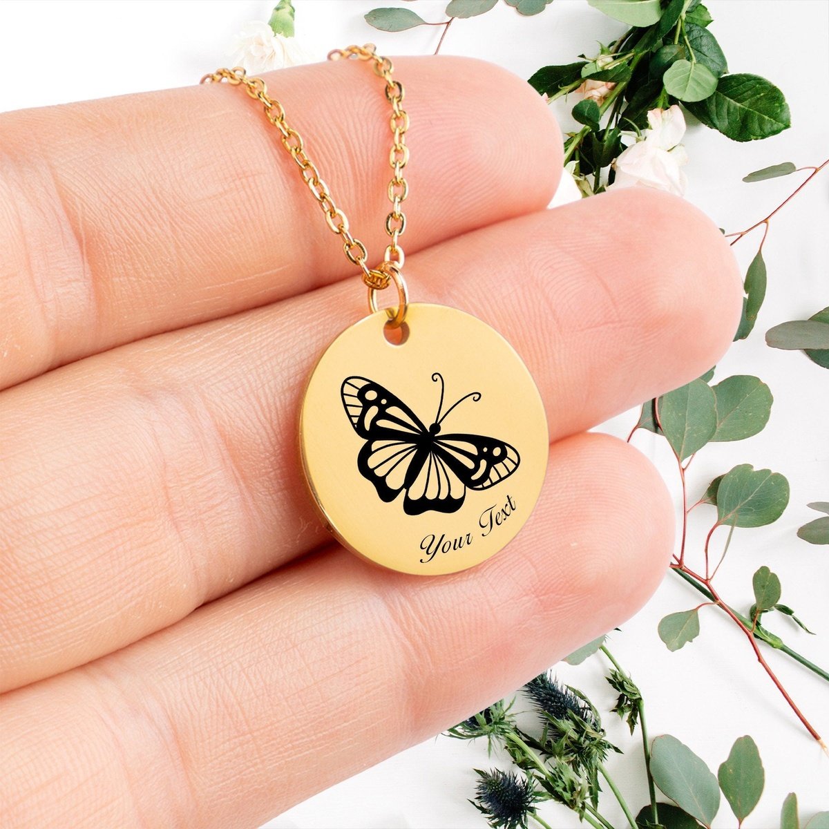 Butterfly Necklace, Your Name Necklace, Minimalist Necklace, Personalized Gift, Silver Necklace, Gift For Him Her