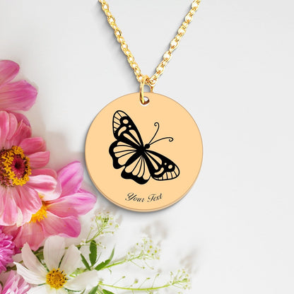 Butterfly Necklace, Your Name Necklace, Minimalist Necklace, Personalized Gift, Silver Necklace, Gift For Him Her