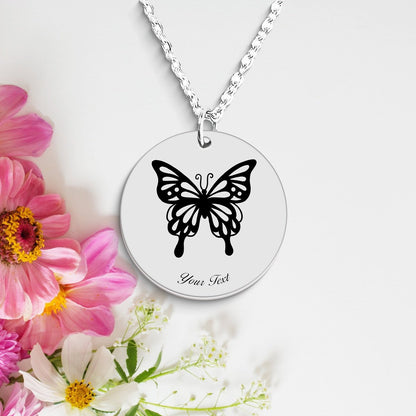 Butterfly Necklace, Your Name Necklace, Minimalist Necklace, Personalized Gift, Silver Necklace, Gift For Him Her