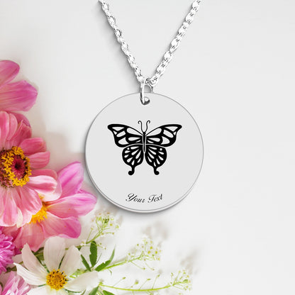 Butterfly Necklace, Your Name Necklace, Minimalist Necklace, Personalized Gift, Silver Necklace, Gift For Him Her