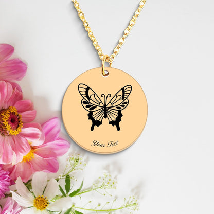 Butterfly Necklace, Your Name Necklace, Minimalist Necklace, Personalized Gift, Silver Necklace, Gift For Him Her