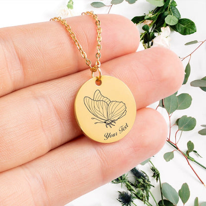Butterfly Necklace, Your Name Necklace, Minimalist Necklace, Personalized Gift, Silver Necklace, Gift For Him Her