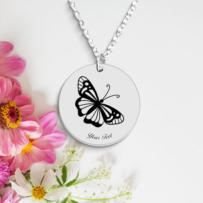 Butterfly Necklace, Your Name Necklace, Minimalist Necklace, Personalized Gift, Silver Necklace, Gift For Him Her