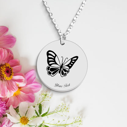 Butterfly Necklace, Your Name Necklace, Minimalist Necklace, Personalized Gift, Silver Necklace, Gift For Him Her