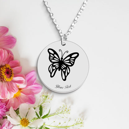 Butterfly Necklace, Your Name Necklace, Minimalist Necklace, Personalized Gift, Silver Necklace, Gift For Him Her