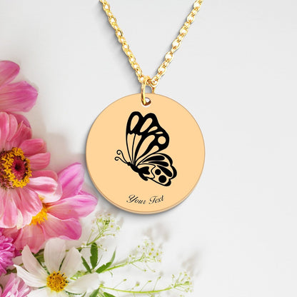 Butterfly Necklace, Your Name Necklace, Minimalist Necklace, Personalized Gift, Silver Necklace, Gift For Him Her