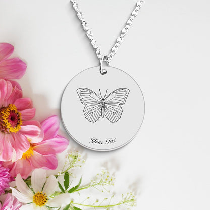 Butterfly Necklace, Your Name Necklace, Minimalist Necklace, Personalized Gift, Silver Necklace, Gift For Him Her