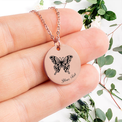 Butterfly Necklace, Your Name Necklace, Minimalist Necklace, Personalized Gift, Silver Necklace, Gift For Him Her