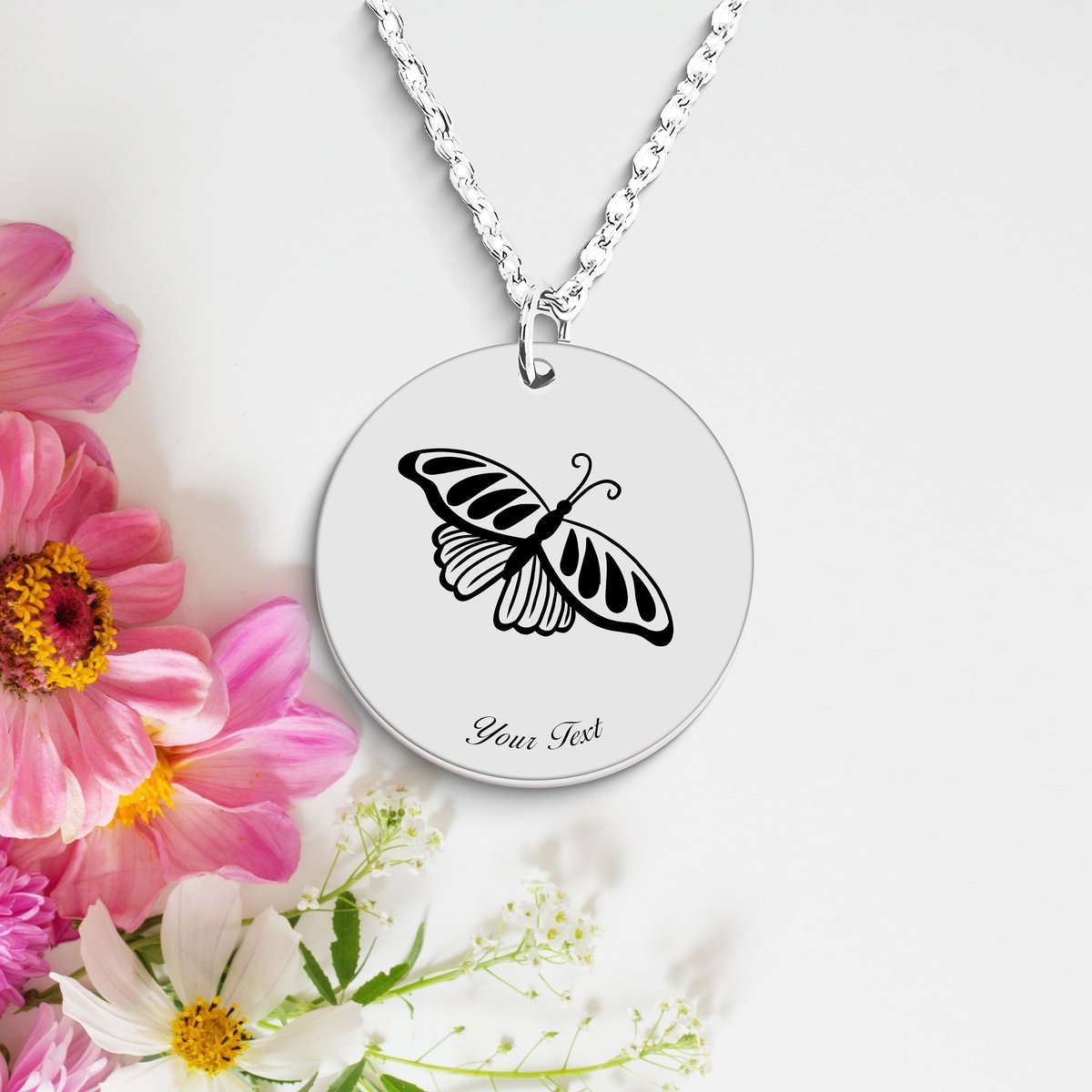 Butterfly Necklace, Your Name Necklace, Minimalist Necklace, Personalized Gift, Silver Necklace, Gift For Him Her