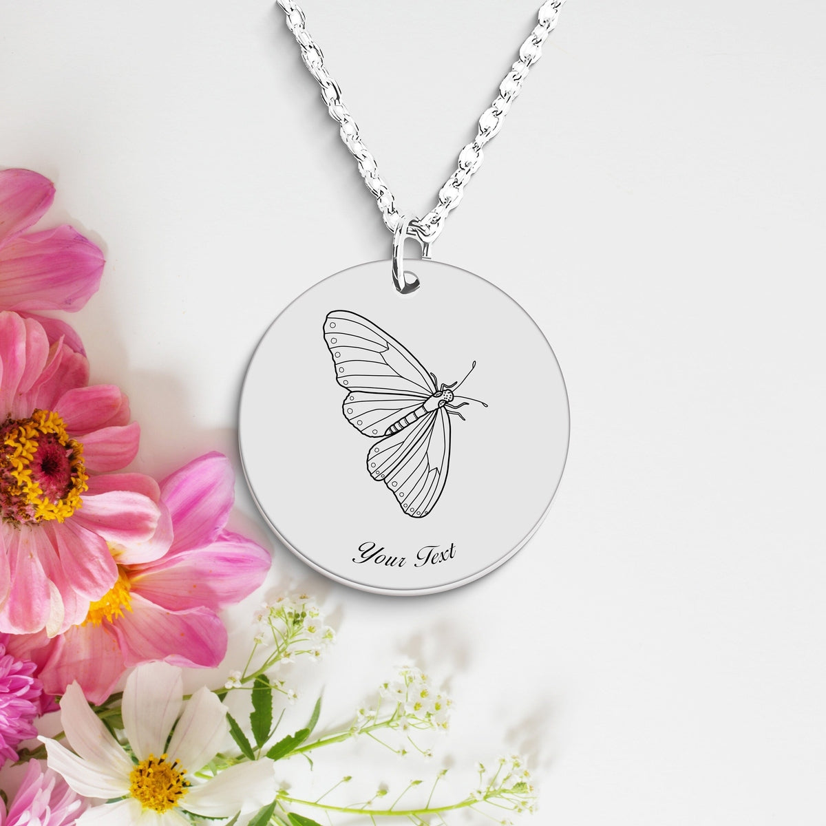 Butterfly Necklace, Your Name Necklace, Minimalist Necklace, Personalized Gift, Silver Necklace, Gift For Him Her