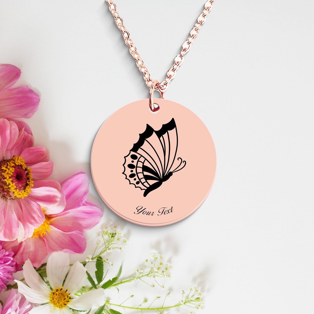 Butterfly Necklace, Your Name Necklace, Minimalist Necklace, Personalized Gift, Silver Necklace, Gift For Him Her
