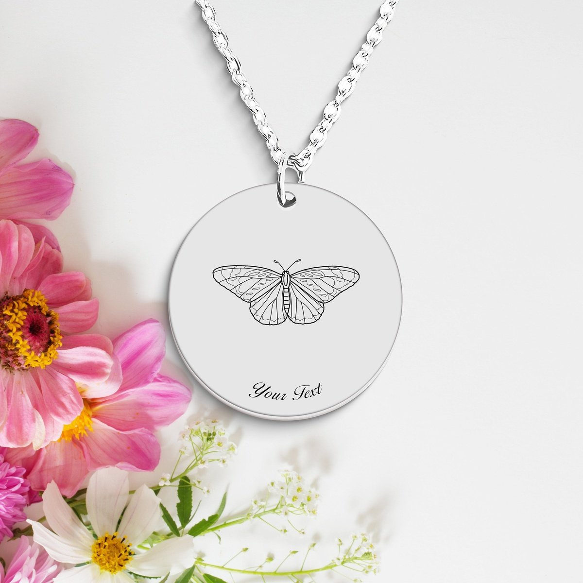 Butterfly Necklace, Your Name Necklace, Minimalist Necklace, Personalized Gift, Silver Necklace, Gift For Him Her