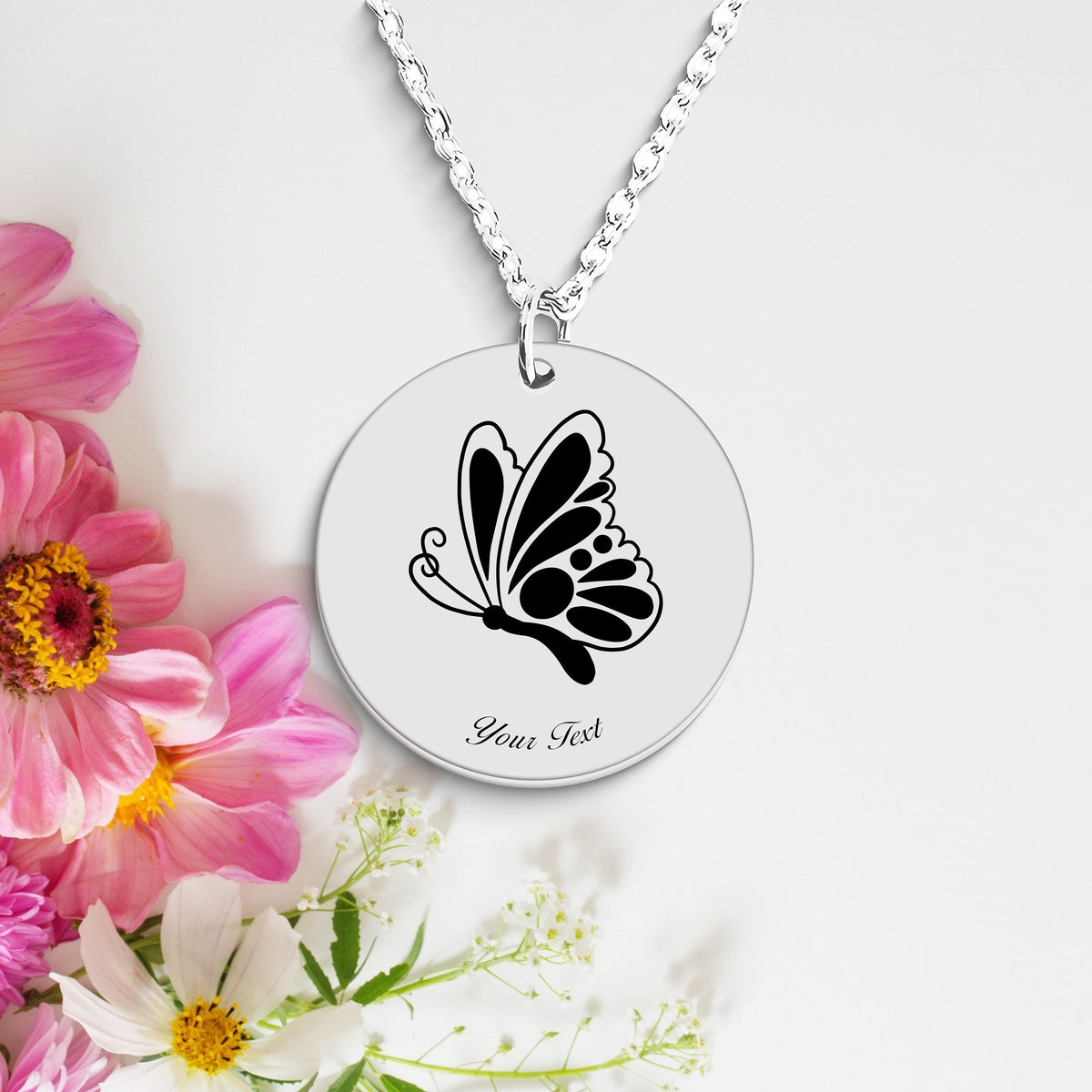 Butterfly Necklace, Your Name Necklace, Minimalist Necklace, Personalized Gift, Silver Necklace, Gift For Him Her