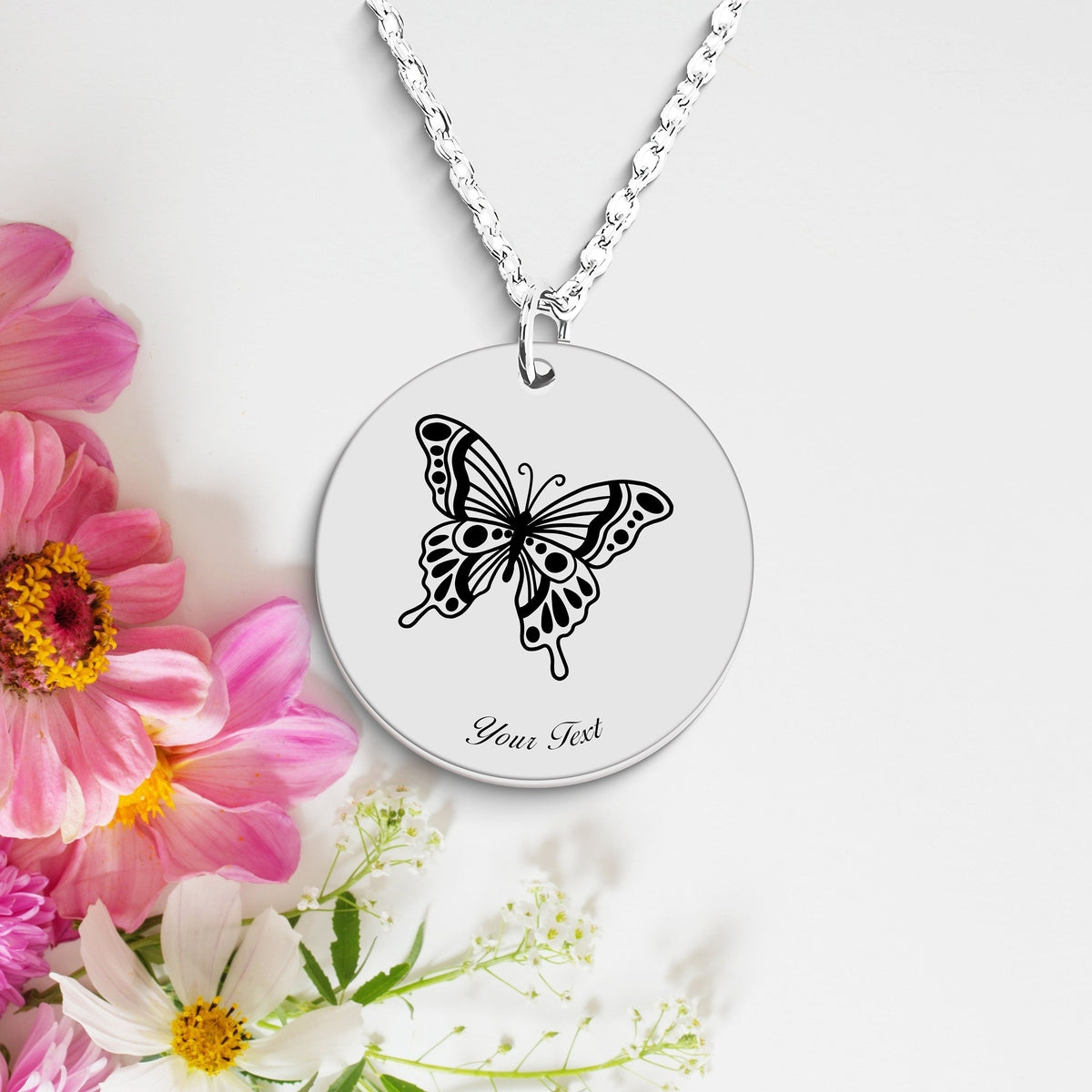 Butterfly Necklace, Your Name Necklace, Minimalist Necklace, Personalized Gift, Silver Necklace, Gift For Him Her