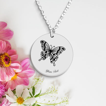 Butterfly Necklace, Your Name Necklace, Minimalist Necklace, Personalized Gift, Silver Necklace, Gift For Him Her