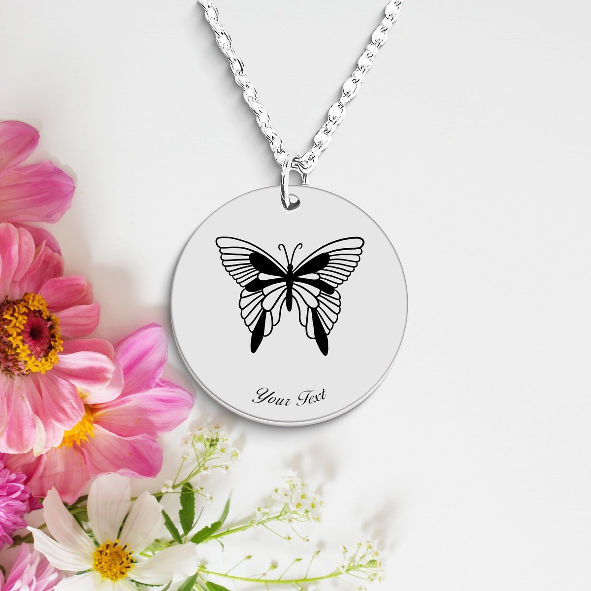 Butterfly Necklace, Your Name Necklace, Minimalist Necklace, Personalized Gift, Silver Necklace, Gift For Him Her