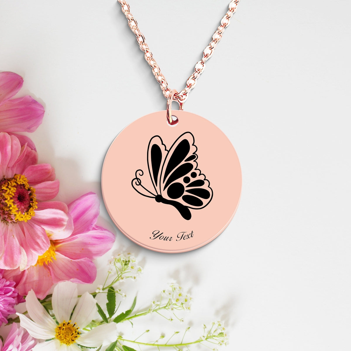 Butterfly Necklace, Your Name Necklace, Minimalist Necklace, Personalized Gift, Silver Necklace, Gift For Him Her