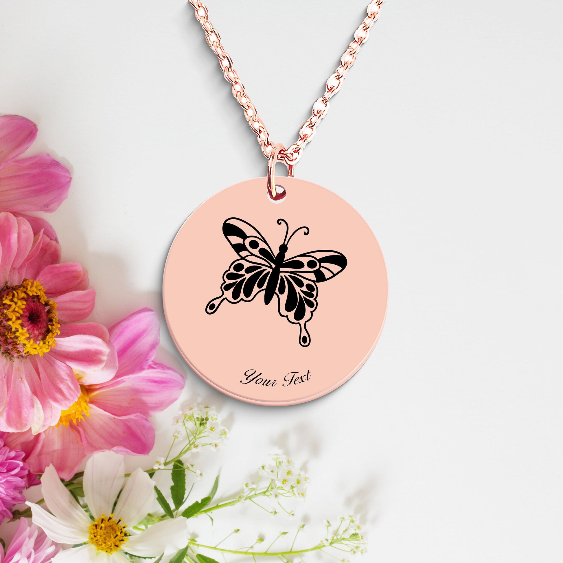 Butterfly Necklace, Your Name Necklace, Minimalist Necklace, Personalized Gift, Silver Necklace, Gift For Him Her