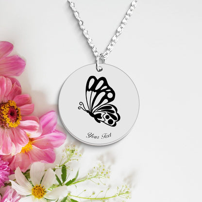 Butterfly Necklace, Your Name Necklace, Minimalist Necklace, Personalized Gift, Silver Necklace, Gift For Him Her