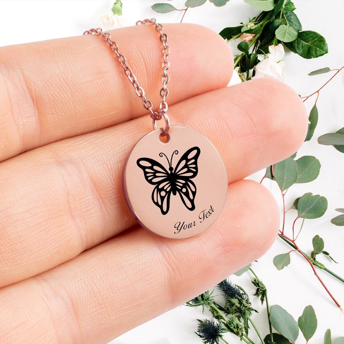 Butterfly Necklace, Your Name Necklace, Minimalist Necklace, Personalized Gift, Silver Necklace, Gift For Him Her
