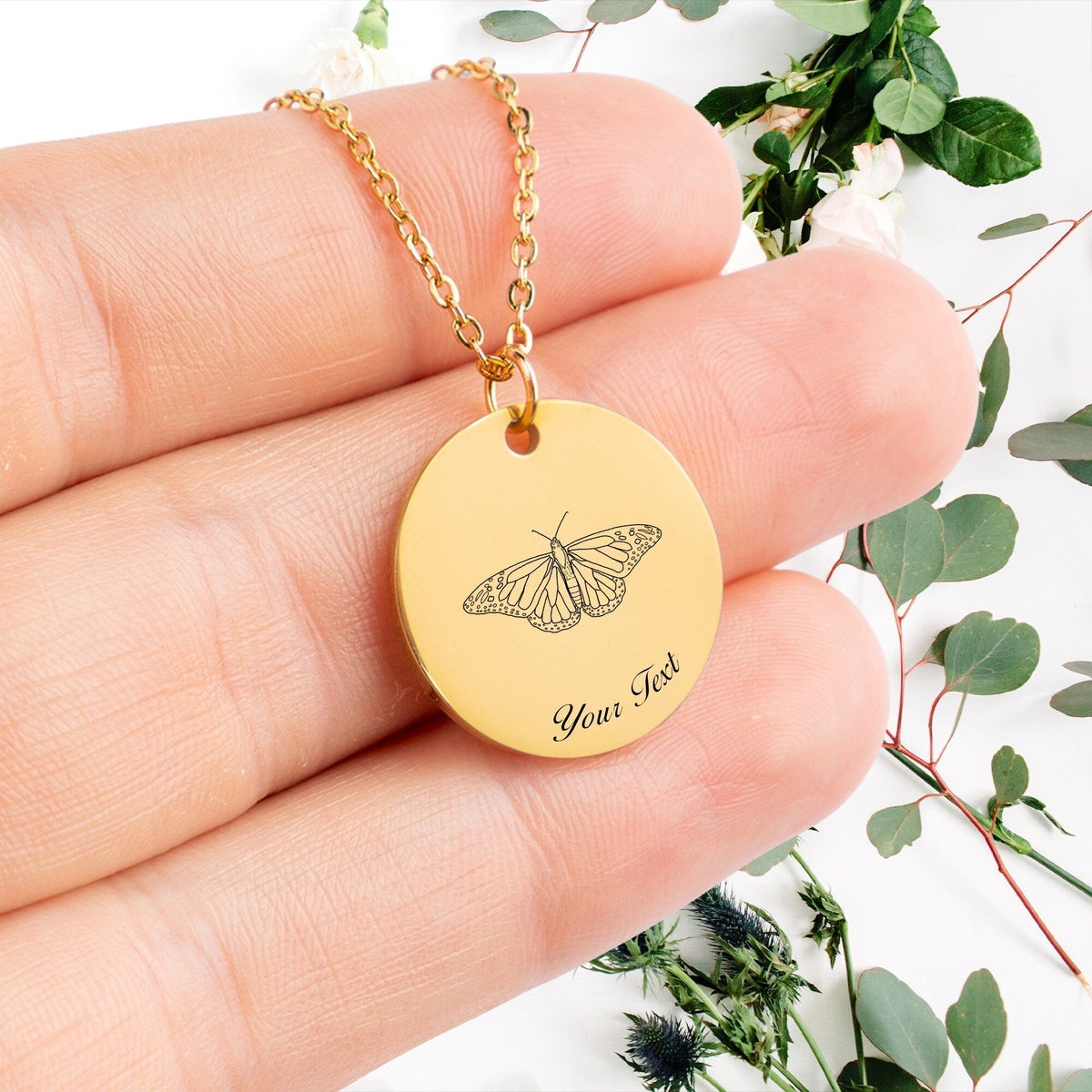 Butterfly Necklace, Your Name Necklace, Minimalist Necklace, Personalized Gift, Silver Necklace, Gift For Him Her